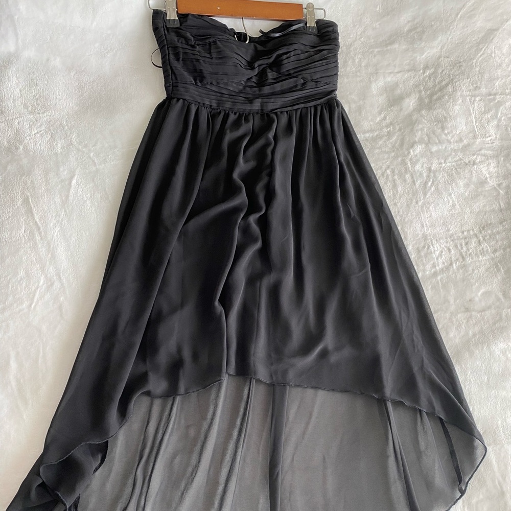 Chiffon high low padded dress